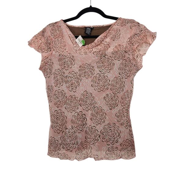 NWT Vintage y2k East 5th Medium Brown Pink Boho Fairy Whimsy Witchy Babydoll - Picture 1 of 5